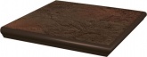 Клинкерная плитка Ceramika Paradyz Semir brown ступень угловая структурная (33x33) на сайте domix.by