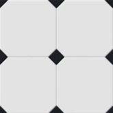 Керамогранит El Molino Betera Black-White Satin (33,3x33,3) матовый Октагон на сайте domix.by