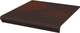 Клинкерная плитка Ceramika Paradyz Cloud Brown Duro (33x33) ступень угловая с капиносом на сайте domix.by