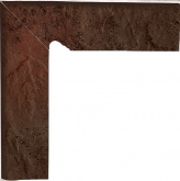 Клинкерная плитка Ceramika Paradyz Semir brown цоколь (8,1x30) двухэлементный левый на сайте domix.by
