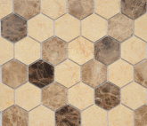 Мозаика Leedo Ceramica Pietrine Hexagonal Pietra Mix матовый К-0084 (18х30) 6 мм на сайте domix.by