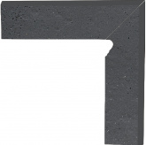 Клинкерная плитка Ceramika Paradyz Semir grafit цоколь (8,1x30) двухэлементный правый на сайте domix.by