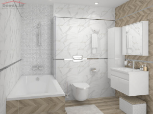 Керамическая плитка под дерево в ванной комнате