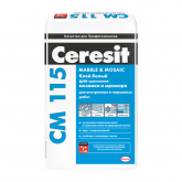 Клей для плитки Ceresit CM 115 для мрамора и мозаики белый (25кг) на сайте domix.by