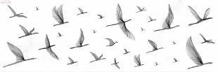 Плитка Мeissen Keramik Elegance птицы, белый  EG2U051DT (25x75)